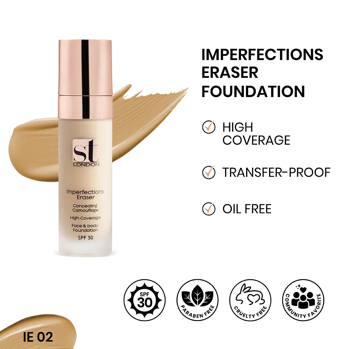 ST London Imperfection Eraser Foundation For Face & Body SPF 30 IE 02 30ml