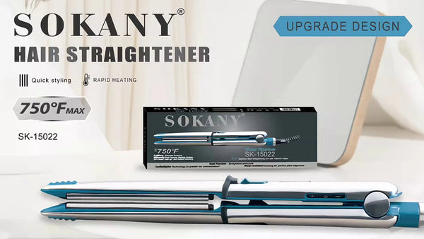SOKANY SK-15022 Hair Straightener with Full-Wave Thermal Science and Dual-Ceramic Heating System