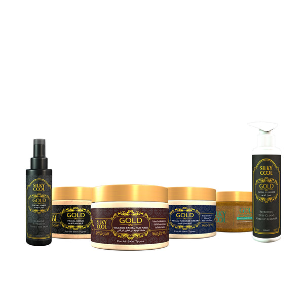 Silky Cool Gold Facial Set Large (6 Products)