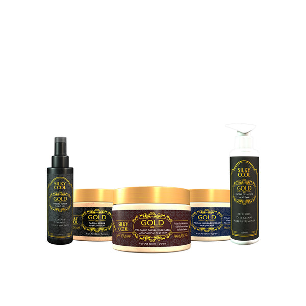 Silky Cool Gold Facial Set Large 5 Products