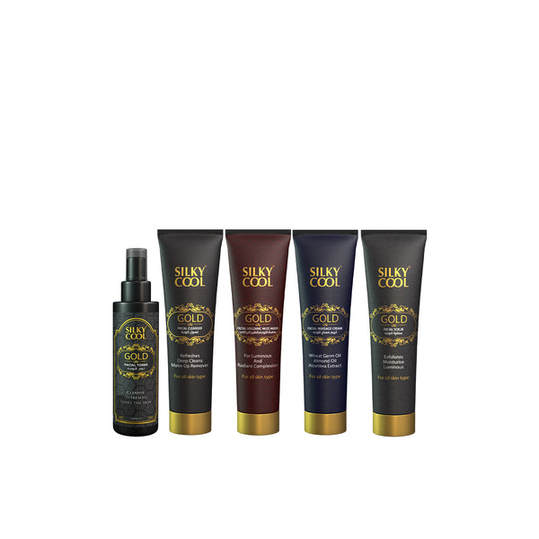 Silky Cool Gold Facial Kit Small 5 Products